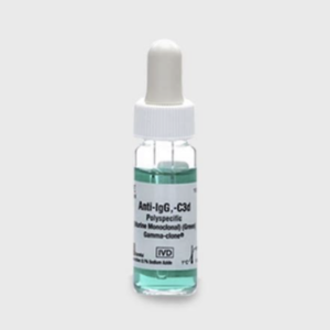 Reactivos y juegos de reactivos para pruebas específicas Coombs monoespecífico de tipo C3d. Frasco con 3 ml. RTC.
